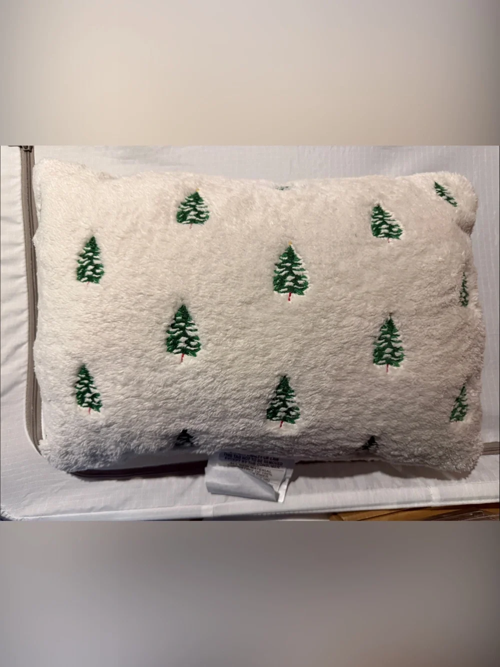 Holiday Plush Throw Pillow - Green Tree Pattern